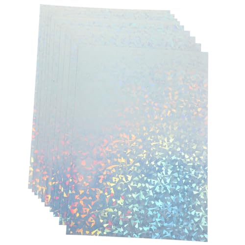 Gadpiparty 10Blätter Bedruckbares Holografisches Aufkleberpapier Selbstklebendes Vinyl Wasserfest Geeignet für Tintenstrahldrucker Vielseitig Einsetzbar für DIY Projekte und Etiketten von Gadpiparty