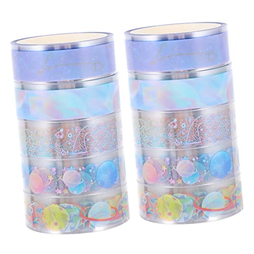 Gadpiparty 10Rollen Washi Tape Dekoratives Klebeband für DIY Scrapbooking Geschenkverpackung Stilvolle Muster Transparenter Pet für Kreative Projekte und Handgemachte von Gadpiparty