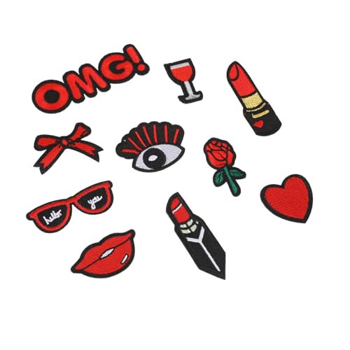 Gadpiparty 10Stücke DIY Patches für Kleidung Applikationen Verschiedenen Designs für Textildekoration Einschließlich Roten Kleinen Schleifen und Herz Motiven Gadpiparty 10Stücke DIY Patches für Kleidung Applikationen Verschiedenen Designs für Textildekoration Einschließlich Roten Kleinen Schleifen und Herz Motiven von Gadpiparty