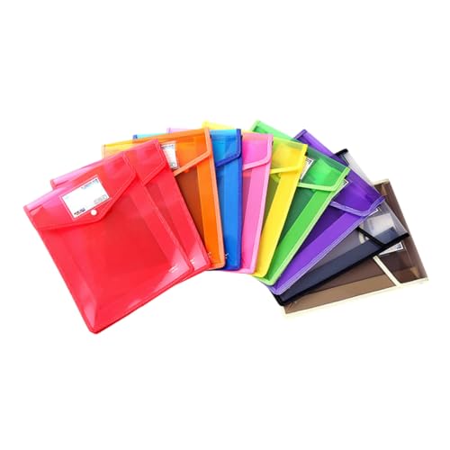 Gadpiparty 10Stücke Dokumentenmappe Teilig Tragbarer Datei Organizer für Schule Büro Zuhause Aus Langlebigem Material mit Druckknopfverschluss für Quittungen von Gadpiparty