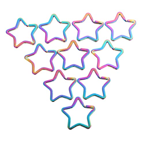 Gadpiparty 10Stücke Pentacle Schlüsselanhänger Ringe Sternform Karabiner für Schlüsselorganisation und DIY Projekte Leicht und Tragbar Hochwertiges Zubehör von Gadpiparty