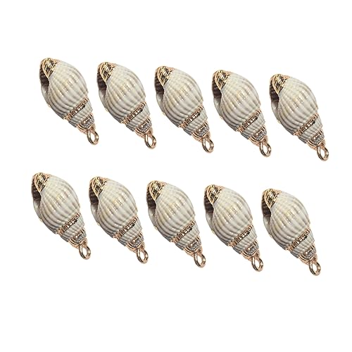 Gadpiparty 10Stücke Teiliges Natürliche Muschel Schmuckzubehör Vergoldete Muscheln für DIY Ohrringe Halsketten und Dekoration Seestil für Partys Hochzeiten und Feierlichkeiten von Gadpiparty