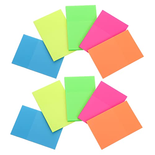 Gadpiparty 10Stücke Wiederverwendbares Haftnotiz Transparentes Memo Polster Klebezettel für Schule und Büro für Erinnerungen und Notizen Design von Gadpiparty