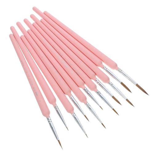 Gadpiparty 11 Stück Gouache -Hook -Stift -Set Pinsel Bausatz Bußgeld Bürsten Ölmalerei Detailbürste weiches Fell Rosa von Gadpiparty
