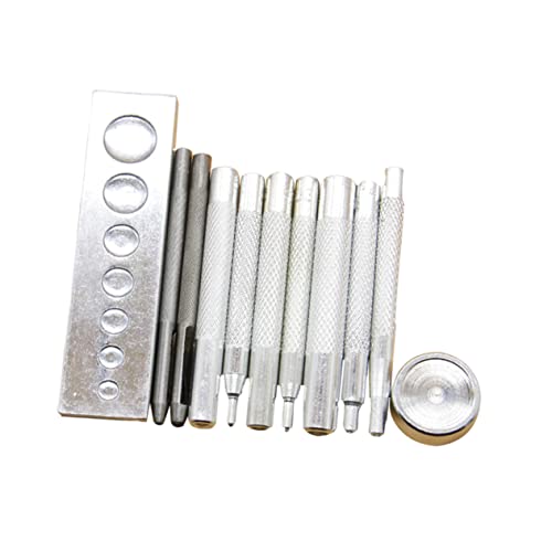 Gadpiparty 11Stücke Teiliges Set für DIY Lederhandwerk Stanzloch Schnappniet Werkzeug mit Basis für Einfache Installation von Druckknöpfen und Nieten für Bekleidungsherstellung von Gadpiparty