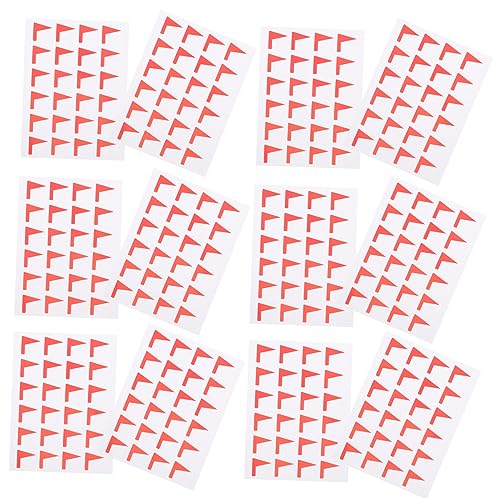 Gadpiparty 12 Blatt Etikettenaufkleber Markierungsetikettenaufkleber Dekorative Etikettenaufkleber Selbstklebende Flaggenmarkierungsaufkleber Kartenmarkierungen Formetikettenaufkleber von Gadpiparty