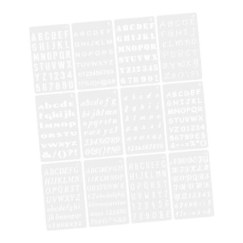 Gadpiparty 12 Blatt Hohl Inkjet Vorlage Kunstschablonen Buchstabenschablonen Wiederverwendbare Schablonen Zum Malen Schablonen Buchstaben Multifunktions Buchstabenschablonen Basteln von Gadpiparty