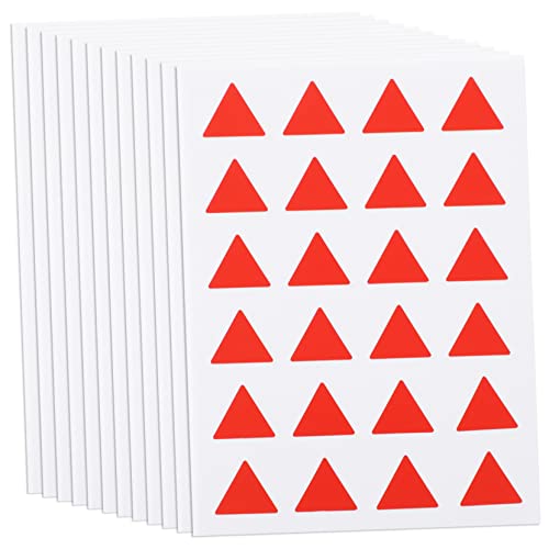 Gadpiparty 12 Blatt Selbstklebende Dreieckige Etiketten für Klassifizierung Rote Aufkleber für Karten und DIY Projekte für Ordnung und Identifikation pro Packung von Gadpiparty