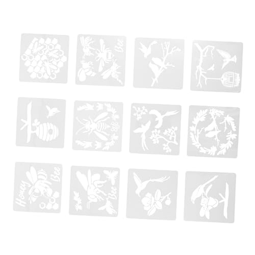 Gadpiparty 12 Blatt Wandmalerei Schablonen mit Blumen Vögeln und Schmetterlingen Wiederverwendbare Malvorlagen für Diy Projekte Geeignet für Erwachsene Sicherem Pet Material von Gadpiparty