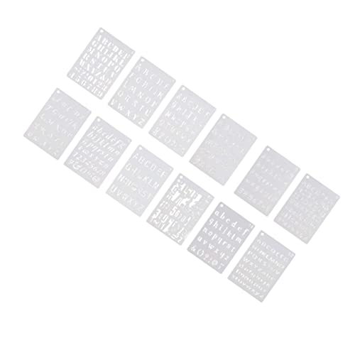 Gadpiparty 12 Blatt Zeichenschablonen für Buchstaben und Zahlen DIY Vorlagen für Lernen Wiederverwendbar und Einfach zu Verwenden für Bastelprojekte und Wanddekoration von Gadpiparty