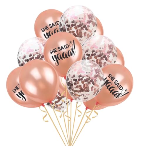 Gadpiparty Hochzeitsdeko 12 Luftballons in Roségold Roségoldene Partydekorationen Roségold Partyzubehör Sie Sagte Yaaas Balloonm Partybedarf Hochzeit von Gadpiparty