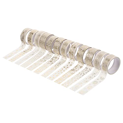 Gadpiparty 12 Rollen Dekoratives Klebeband Bronzeton Washi Tape für Scrapbooking Geschenkverpackung und DIY Projekte für Bastelarbeiten von Gadpiparty