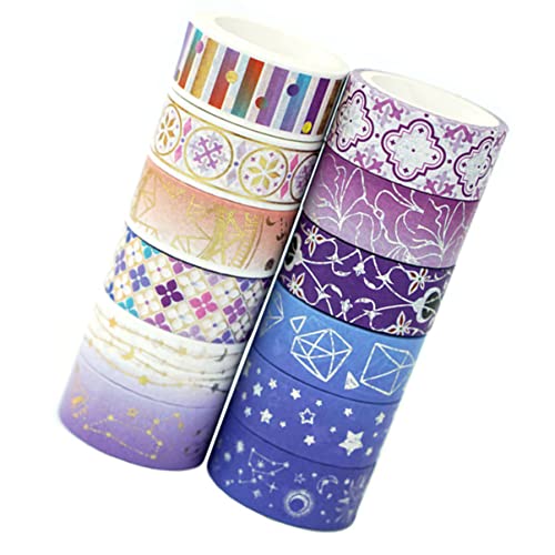 Gadpiparty 12 Rollen Dekoratives Washi Tape Diy Klebeband für Journale Handgefertigte Projekte Sternenhimmel Design zum Verzieren von Notizbüchern und Geschenken von Gadpiparty