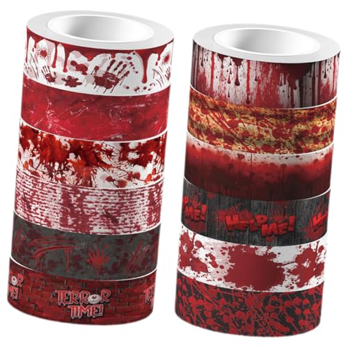 Gadpiparty 12 Rollen Halloween Washi Tape Blutiges Design Transparent Klebeband DIY Scrapbooking Sticker für Handbücher Tagebücher Partydeko und Geschenkverpackung Gadpiparty 12 Rollen Halloween Washi Tape Blutiges Design Transparent Klebeband DIY Scrapbooking Sticker für Handbücher Tagebücher Partydeko und Geschenkverpackung von Gadpiparty