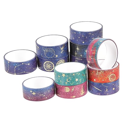 Gadpiparty 12 Rollen Sternenhimmel Washi Tape Washi-sticker Zum Journaling Aufkleber Band Scrapbook-washi-tape Washi Tape Zum Aufzeichnen Sammelalbum Scrapbooking Washi Tape Flüsterpapier von Gadpiparty