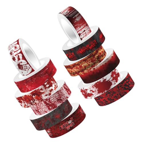 Gadpiparty 12 Rollen Teiliges Halloween Washi Tape Blutiges Design Transparentes DIY Papierklebeband Vielseitig für Scrapbooking Planer Kreative Bastelprojekte Einfach Abreißbar Dekorativ Gadpiparty 12 Rollen Teiliges Halloween Washi Tape Blutiges Design Transparentes DIY Papierklebeband Vielseitig für Scrapbooking Planer Kreative Bastelprojekte Einfach Abreißbar Dekorativ von Gadpiparty