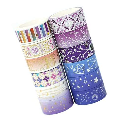 Gadpiparty 12 Rollen Washi Tape mit Sternenmotiven Dekoratives Klebeband für Notizbücher Scrapbooking Diy Projekte Leicht und Tragbar für Kreative Bastelideen von Gadpiparty