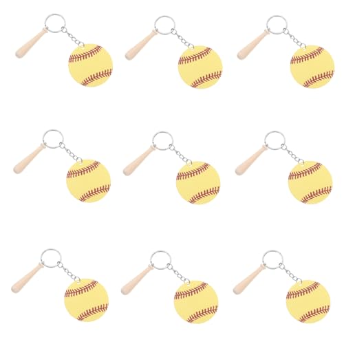 Gadpiparty 12 Sätze Teiliges DIY Baseball Acryl Schlüsselanhänger Robuste Baseball Charms für Taschen Rucksäcke Vielseitige Anhänger als Partydeko und Geschenkanhänger von Gadpiparty
