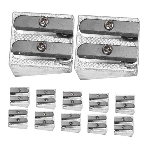 Gadpiparty 12 Stück Bleistiftspitzer aus Aluminiumlegierung Schulbedarf Bleistiftspitzer Handbuch Klassenzimmer Anleitung für Bleistiftspitzer Mini -Bleistiftschärfer Silver von Gadpiparty