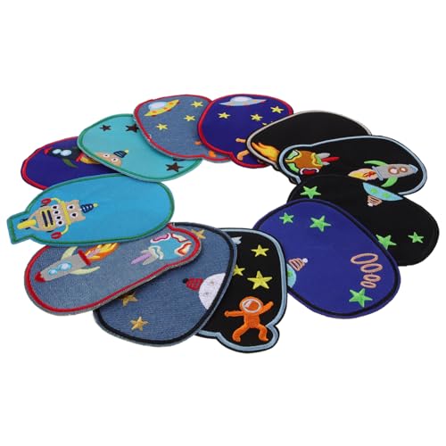 Gadpiparty 12 Stück Cartoon Stoffaufkleber Jeans Reparatur Applikationen Bestickte Ellenbogenflicken Kleidungsreparaturflicken Genähter Stoff Süße Jackenflicken Stickflicken von Gadpiparty