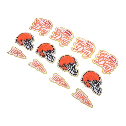 Gadpiparty 12 Stück Dekorativer Rugby-Aufnäher helm aufkleber Flicken aufbügeln Hutflecken Rucksack-Patches Hutflicken zum Aufbügeln Aufnäher für Trucker-Mützen Fußball-Aufnäher Stoff Orange von Gadpiparty