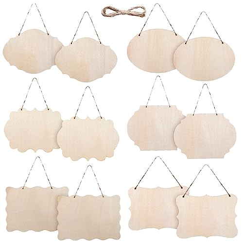 Gadpiparty 12 Stück Diy Holzschild Blanko Holzplatten zum Hängen Unbehandelte Holzscheiben für Bastelarbeiten Beschriftungen und Dekoration für Zuhause Cafés und Geschäfte von Gadpiparty