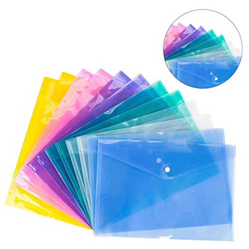 Gadpiparty 12 Stück Dokumententasche mit Schnappverschluss Datei Organisation Aktenkästen mit Deckel Mailer Aktenordnerhalter Farbe dokument ordner leeren Aktenumschläge mit Verschluss Blau von Gadpiparty