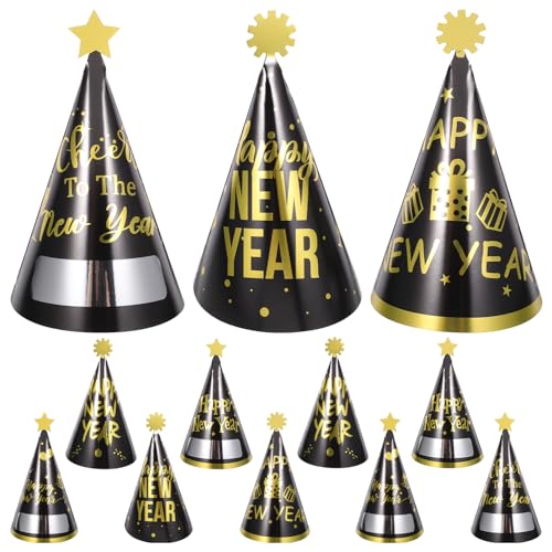 Gadpiparty 12 Stück Frohes Neues Jahr Hüte Schwarz Und Gold Partykegelhut Neujahr Papier Partyhüte Silvester Partyzubehör Partyhüte Für Silvesterdekorationen 2025 Geburtstag Weihnachten Gadpiparty 12 Stück Frohes Neues Jahr Hüte Schwarz Und Gold Partykegelhut Neujahr Papier Partyhüte Silvester Partyzubehör Partyhüte Für Silvesterdekorationen 2025 Geburtstag Weihnachten von Gadpiparty