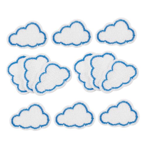 Gadpiparty 12 Stück Gestickte Stoff aufkleber jacken aufnäher Patches rucksäcke stickerei Kleidungsflicken Cloud-Patch Stickflicken aufbügeln Flicken für Kleidung Bügelnflecken Stickgarn Blue von Gadpiparty