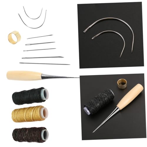 Gadpiparty 12 Stück Handmade Lederwerkzeug Set Teiliges Nähset für DIY Lederhandwerk mit Nähahle und Wachsfaden Reparaturset für Teppiche Möbel und Mehr von Gadpiparty