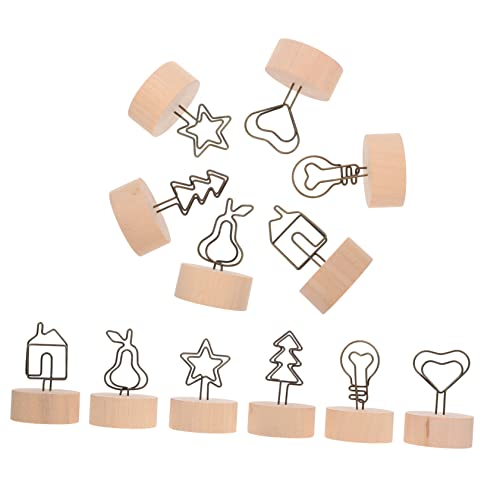 Gadpiparty 12 Stück Holz Memo Clips mit Basis Kreative Tischdekoration für Weihnachten Vielseitige Kartenhalter für Partys und Hochzeiten Stabil und Langlebig von Gadpiparty