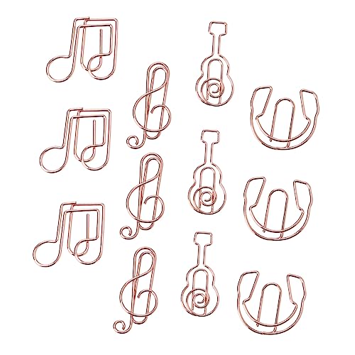 Gadpiparty 12 Stück Instrumenten-Lesezeichen Hochzeit Lesezeichen in Papierform Clips Briefpapier geformt Musiknotierpapier Clips Kreative Lesezeichen Büroklammer-Lesezeichen Metall Golden von Gadpiparty