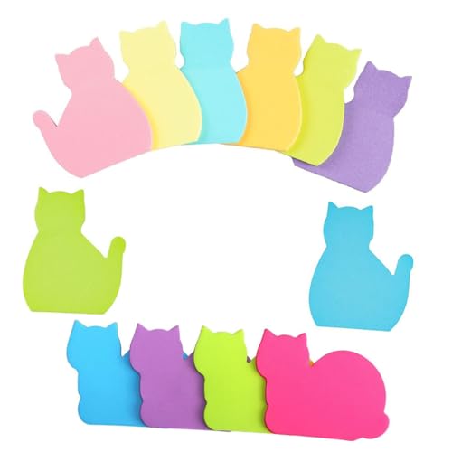 Gadpiparty 12 Stück Katzenförmige Haftnotizen Bunte Selbstklebende Notizzettel für To Do Listen Memo Pads für Büro Schule und Zuhause Gadpiparty 12 Stück Katzenförmige Haftnotizen Bunte Selbstklebende Notizzettel für To Do Listen Memo Pads für Büro Schule und Zuhause von Gadpiparty