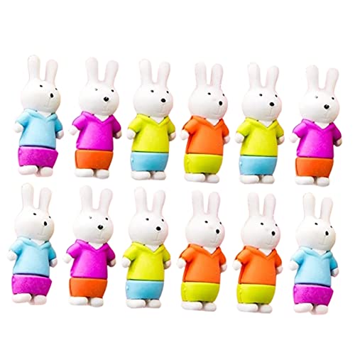 Gadpiparty 12 Stück Kawaii Tier Radiergummis Süße Kaninchen Radierer für Schulgeschenk und Mitgebsel für Partys Farben Zufällig Zufällige Farbe von Gadpiparty