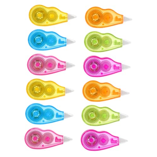 Gadpiparty 12 Stück Korrekturband für Schülerbriefpapier Kind Spender Schule richtig Weiß Farbige Korrekturhilfe Korrektur Tape White-Out-Korrekturwerkzeuge Mini-Korrekturwerkzeuge Plastik von Gadpiparty