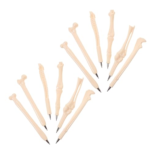 Gadpiparty 12 Stück Kugelschreiber Knochenform Kreative Halloween Kugelschreiber mit Schwarzem Tintenroller für Partys Geschenkideen und Schulbedarf Lustige Schreibgeräte im Gemischten Stil von Gadpiparty