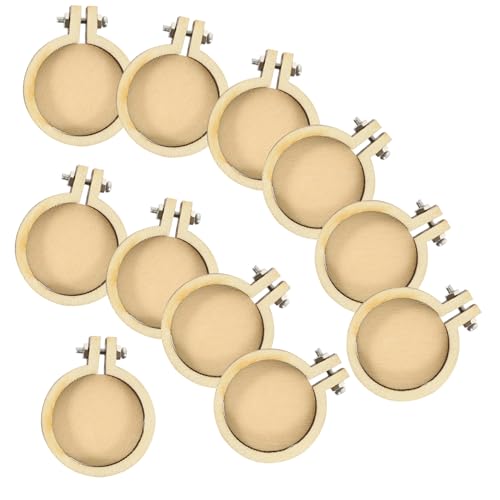 Gadpiparty 12 Stück Mini Stickrahmen Set Dekorative Holz Stickrahmen für Diy Anhänger Handwerk Schmuckgestaltung Oval Rund für Kreative Projekte von Gadpiparty