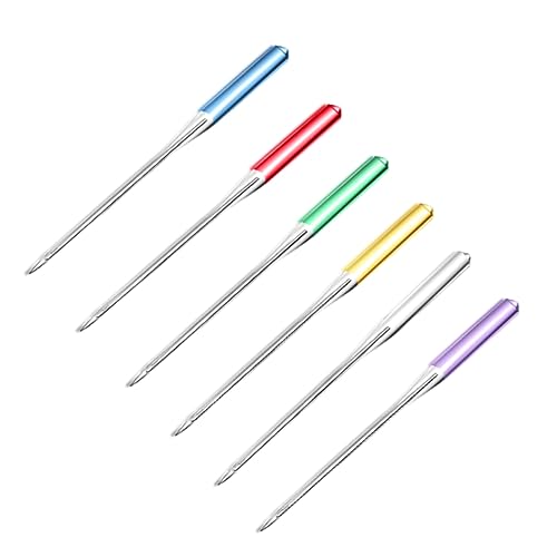 Gadpiparty 12 Stück Nähmaschinen Nadeln für Haushaltsnähmaschinen Hochwertige Langlebige Nähnadeln für Verschiedene Stoffarten Zufällige Farben Zufällige Farbe von Gadpiparty