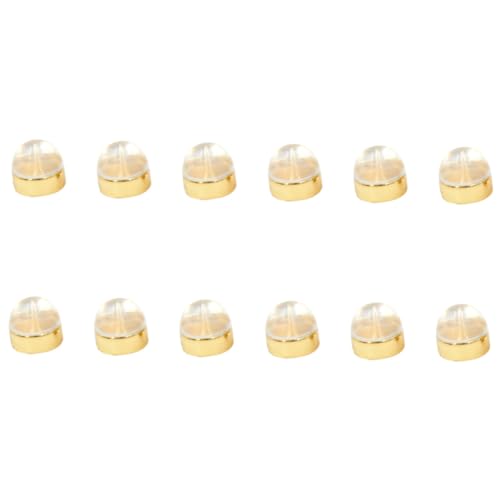 Gadpiparty 12 Stück Ohrstecker Sicherheitsstopper Ohrverschluss für Ohrstecker Sicherer und Bequemer für Diy Schmuck Goldfarben von Gadpiparty