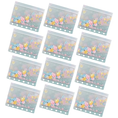 Gadpiparty 12 Stück Ordnertasche Bindetaschen Bindemittel nachfüllbarer 6-Loch-Ordner PU-Notizbuchplaner PU-Notebookhülle Notizbucheinband Loseblatt-Ordner mit 6 Ringen Plastik Transparent von Gadpiparty