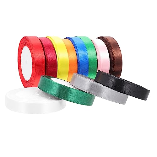 Gadpiparty 12 Stück Satinbänder Soliden Farben für Blumenverpackung und Bastelprojekte Hochwertige Ribbons für Hochzeiten und Dekoration Gadpiparty 12 Stück Satinbänder Soliden Farben für Blumenverpackung und Bastelprojekte Hochwertige Ribbons für Hochzeiten und Dekoration von Gadpiparty