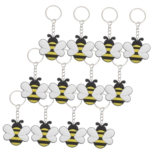 Gadpiparty 12 Stück Teiliges Bienen Schlüsselanhänger aus Langlebigem Metall und PVC Niedlicher Anhänger für Taschen und Schlüssel Dekoratives und Praktisches Accessoire für Familie und von Gadpiparty