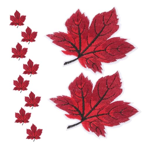 Gadpiparty 12 Stück Teiliges Bügelflicken Herbst Deko Gestickte Ahornblatt Applikationen Vielseitige Iron Patches zum Aufbügeln oder Nähen für Kleidung Taschen Hüte und DIY Reparaturen von Gadpiparty