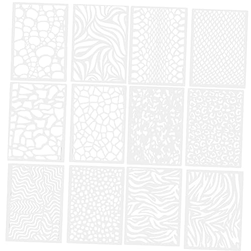 Gadpiparty 12 Stück Teiliges Diy Malschablonen Set mit Leopardenmuster Wiederverwendbare Kunststoff Vorlagen für Kreative Malprojekte Wand und Möbeldekoration Basteln und Scrapbooking von Gadpiparty
