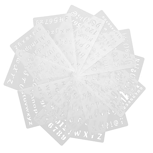 Gadpiparty 12 Stück Teiliges Diy Malvorlagen Robustem mit Englischen Buchstaben und Zahlen Wiederverwendbare Wasserdichte Schablonen für Kreative Malprojekte und Scrapbooking von Gadpiparty