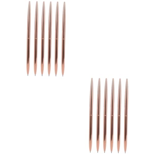 Gadpiparty 12 Stück Teiliges Doppelseitiger Kugelschreiber Metall mit Drehfunktion Leichte Blaue Langlebig und Schlank für Schule Büro und Persönliche Nutzung Farbe Roségold von Gadpiparty