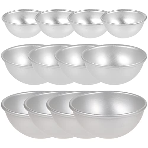 Gadpiparty 12 Stück Teiliges Halbkugel Backform Aluminium Form für DIY Badebomben und Kuchen für Kreative Backprojekte und Bastelarbeiten von Gadpiparty