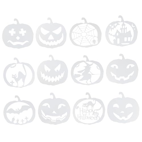 Gadpiparty 12 Stück Teiliges Halloween Pumpkin Gesichts-malvorlagen aus Pet Wiederverwendbare Glatte Schablonen für Kreative DIY Dekorationen Einfache Reinigung für Wand Küche und Gadpiparty 12 Stück Teiliges Halloween Pumpkin Gesichts-malvorlagen aus Pet Wiederverwendbare Glatte Schablonen für Kreative DIY Dekorationen Einfache Reinigung für Wand Küche und von Gadpiparty