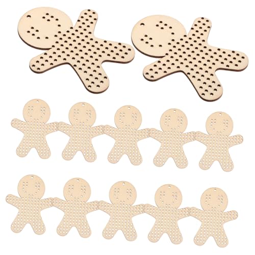 Gadpiparty 12 Stück Teiliges Holzanhänger Lebkuchenmann Form Stabile Diy Kreuzstichrohlinge aus Naturholz Stickvorlage für Kreative Weihnachtsdekoration und Gadpiparty 12 Stück Teiliges Holzanhänger Lebkuchenmann Form Stabile Diy Kreuzstichrohlinge aus Naturholz Stickvorlage für Kreative Weihnachtsdekoration und von Gadpiparty