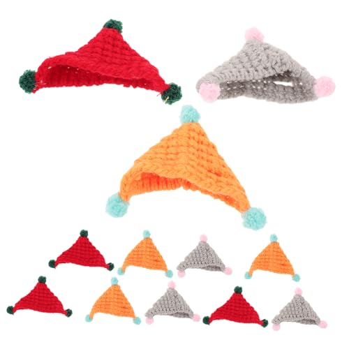 Gadpiparty 12 Stück Teiliges Mini Handgestrickte Puppenhüte aus Wolle Bunte Häkelmützen für DIY Bastelprojekte Mini Häkelmützen für Puppen Kleine Tiere und Figuren Kreative von Gadpiparty